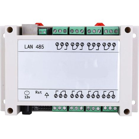 Module de relais 8 canaux - Contrôle à distance TCP/IP RJ45 (Blanc) (1/5)
