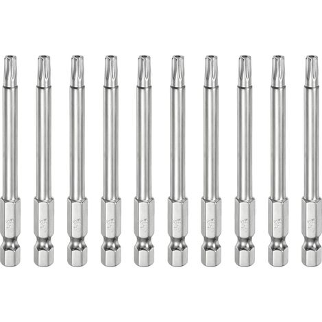10Pcs T25 Embout Tournevis Torx 1/4" Hex Shank Longueur 3" (75mm) (1/5)