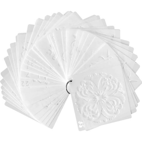 36 pochoirs en plastique peints à peindre soi-même, motif mandala creux, outil de dessin pour papier peint (comme illustré)-99cm