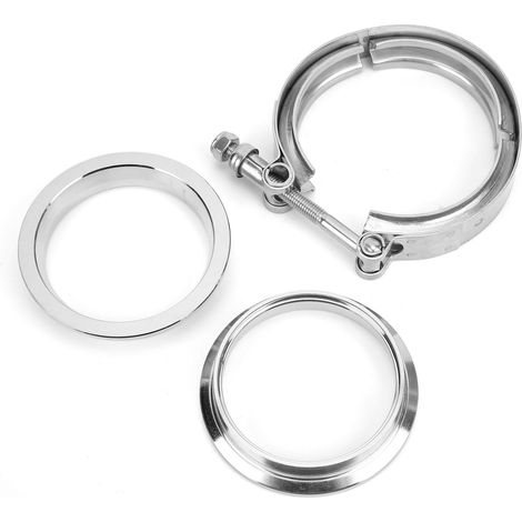 Collier V-Band Inox 3 Pouces avec Bride Plate en Acier Doux pour Modification Automobile (1/5)