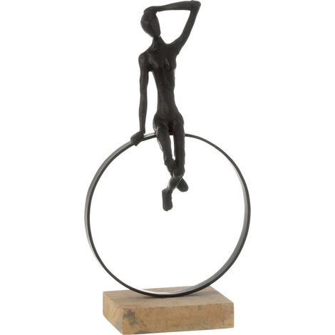 Statuette Déco Homme "Anneau" 40cm Noir (1/2)