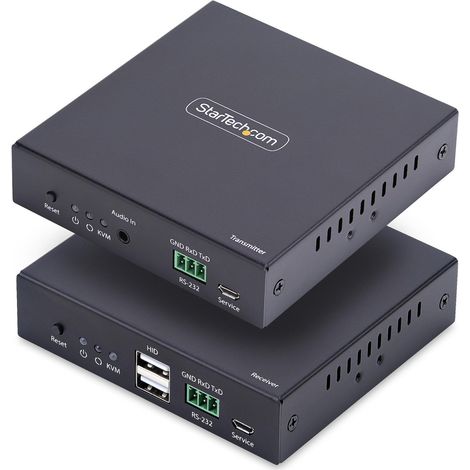 StarTech.com KVM Extender HDMI su Rete IP, Kit Trasmettitore e Ricevitore HDMI 4K 60Hz e USB su Ethernet/Cat6, AVoIP, non Richiede Driver, Kit di Montaggio incluso (1/4)