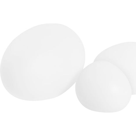 Set of 3 Outdoor LED Ball Lamps White Synthetic Material 30 cm IP67 Waterproof with Remote Control Garden Patio Lighting Solution STOTTS (1/5)