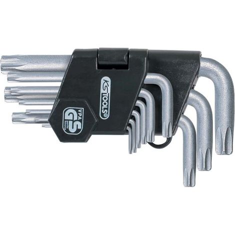 Juego de 9 llaves masculinas cortas Torx