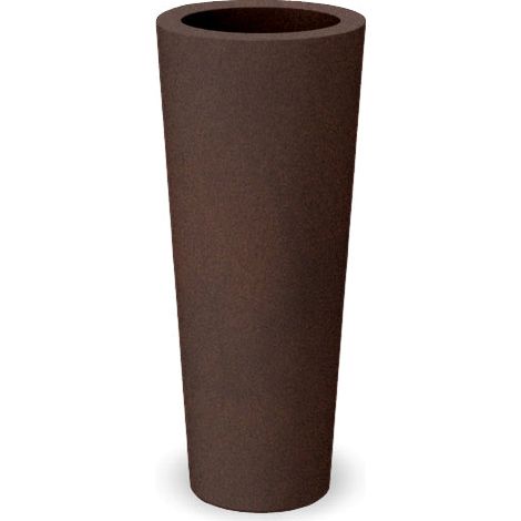 FICUS 80 Vaso rotondo e alto per interni ed esterni per piante e fiori Molto resistente al passare del tempo. Realizzata in polietilene in Spagna - Marrone