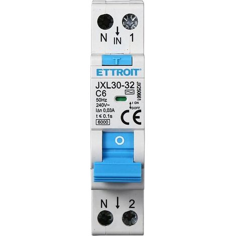 ETTROIT interruttore Magnetotermico Differenziale 1P+N 6A 30mA 220V-6KA JX250661 (1/4)