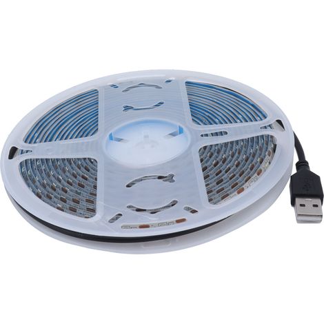 5 m lange, wasserdichte LED-Streifenleuchte, 15 W, 5 V, USB-Anschluss, flexibel, für die Innendekoration in Einkaufszentren, reinweißes Licht (1/5)