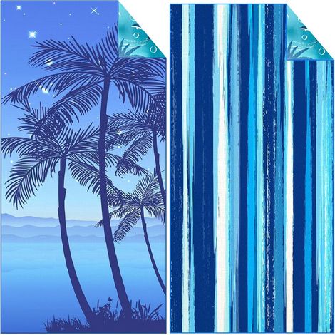 Serviette de Plage Microfibre xxl Grande Drap Serviettes Lot Homme Anti Sable Bain Beach Towel Piscine 180x80 Towels Sechage Rapide Vacances Accessoire Sport Travel Essentials Femme Cadeau Fille (1/4)