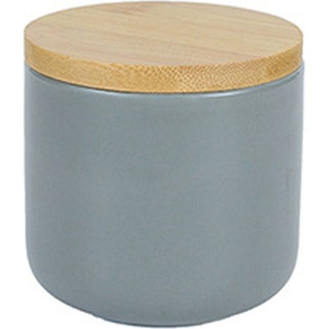 Boite A Sel Et Poivre En Ceramique - Empilable - Couvercle En Bois D'acacia - Pour Cuisine Moderne Ou Rustique - Lot De 2 (1/5)