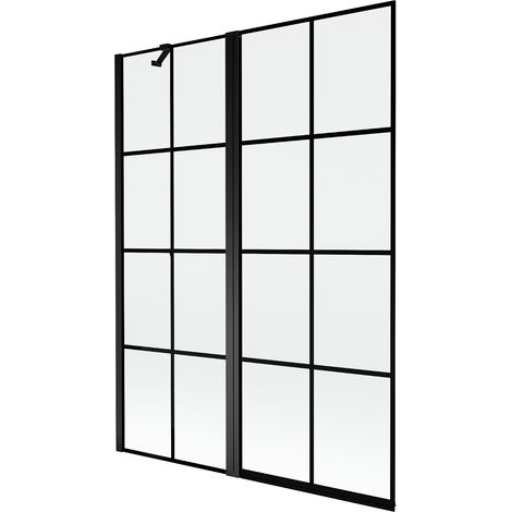 Mexen Mist paratia doccia 2 ante sinistra 130 x 150 cm, griglia nera, nero - 8A9-130-011-70-77-L (1/5)