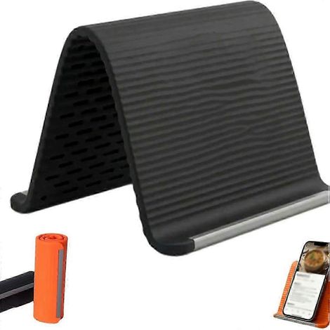 Neuer faltbarer Silikon-Handyständer mit Aluminiumstange (2026), universelle, rutschfeste und verstellbare Halterung für Handy/Tablet, ergonomischer, faltbarer Silikon-Gerätehalter M (1/5)
