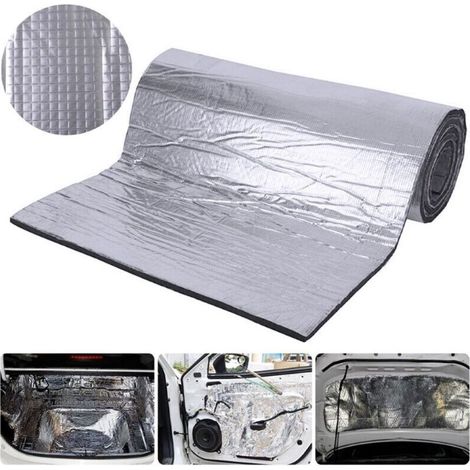 Tapis d’Isolation Acoustique pour Voitures 50x100cm, 10MM Mousse insonorisante insonorisation phonique, étanche Isolation Acoustique de Bruit et insonorisation