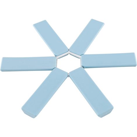 Dessous de plat pliable, bleu clair, tapis de comptoir de cuisine résistant à la chaleur (1/5)