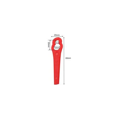 Paquete de 100 cuchillas de plástico de repuesto para desbrozadoras Florabest LIDL FRTA 20 A1, FAT 18B3, FRT18A - Crezuo