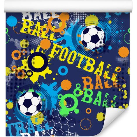 Papel pintado con motivos futbolísticos para salón y dormitorio, 50x1000 cm. (1/5)