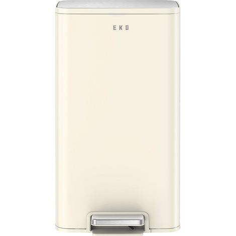 EKO - Poubelle à pédale Marina 30 litres - Stainless steel Plastic  - blanc crème