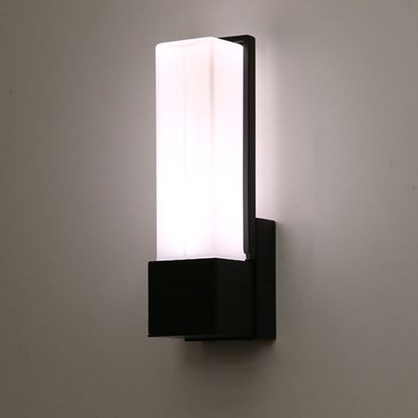 AUTRUCKER Appliques murales décoratives LED pour intérieur et extérieur, abat-jour en verre, appliques câblées, tête unique, noir - 7 watts, lumière tricolore. (1/5)