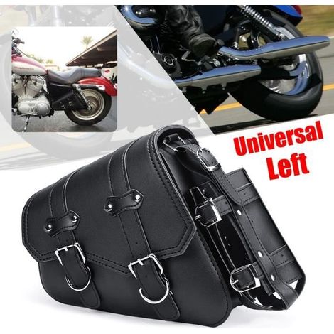 T4W 1x Motorrad-Seitensatteltasche aus PU-Leder für Harley Sportster XL883 XL1200 ab Baujahr 2004, links (1/4)