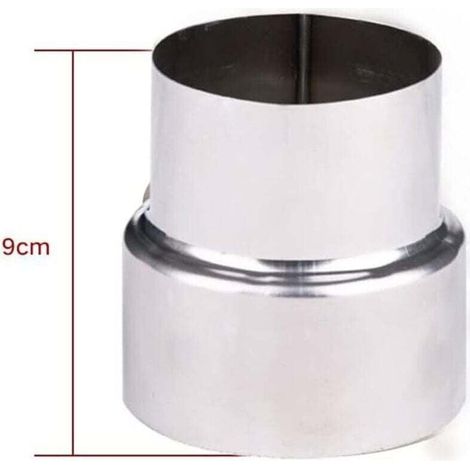 Reduzierstück für Rauchrohre aus Edelstahl, Kaminadapter, Ofenrohr, Edelstahl-Reduzierstück, Rauchrohr, Ofenrohr (90-80 mm)