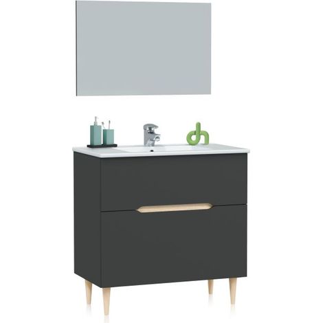 Mueble de baño Opera 80 Antracita - Roble (ancho) x 80cm (alto) (1/5)