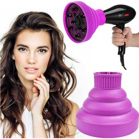 Diffuseur Cheveux Pliable,Diffuseur Cheveux Universel,Diffuseur Sèche-Cheveux en Silicone,Diffuseur Seche Cheveux Silicone,Diffuseur Seche Cheveux Diffuseur Boucle Pliable Embout Seche Cheveux Boucle