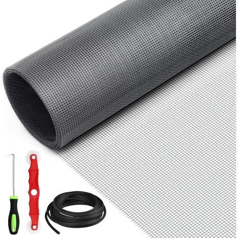 Moustiquaire Fenêtre DIY 250x120 Cm, En Fibre De Verre Résistante, Idéale Pour Balcon, Salon, Terrasse, Velux Et Baies Vitrées, Protection Anti-Insectes (1/5)