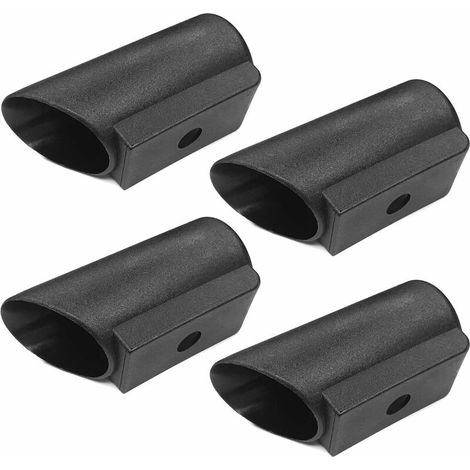 4x embout de chaise traineau enveloppant coiffant pour tube rond extrémité noir, diamètre 25mm (1/3)