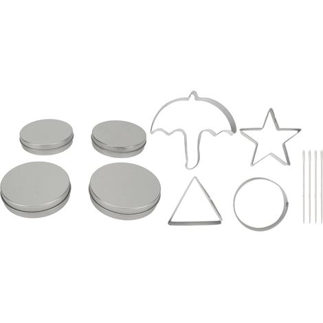 Biscuit Cutter Set 4Pcs Making Molds 4Pcs Round Boxes 4Pcs Sugar Needles Stainless Steel Candy Piercing Tools (1/5)