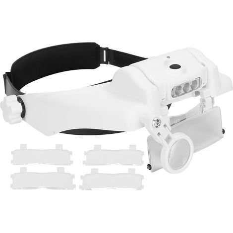 Lunette Loupe Frontale USB Rechargeable, Verre Grossissant avec Lampe LED Réglable, Main Libre pour Travaux de Précision, Bricolage, Lecture, 1 Pièce (1/5)