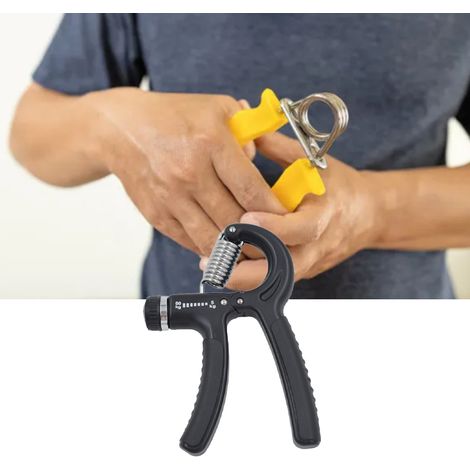 Pince de musculation à résistance réglable de 5 à 60 kg (11 à 132,3 lb) pour hommes, noire. (1/5)