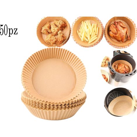 Carta Forno Friggitrice ad Aria Carta Monouso Fodera Antiaderente 50 pz 16x4.5cm
