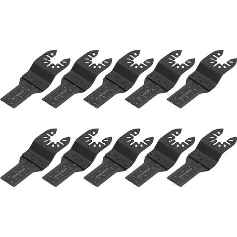 Kit de 10 lames de scie oscillantes de 20 mm à dégagement rapide pour outil multifonction, idéal pour le bois et le plastique.