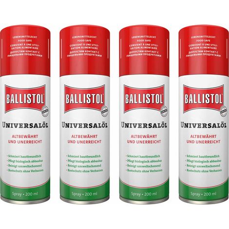 Spray huile universelle BALLISTOL, 200 ml, 4 pièces