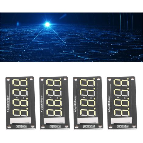 4 Modules d'affichage LED 7 segments TM1637 avec tubes numériques 4 chiffres 0.56 pouces jaunes pour horloge