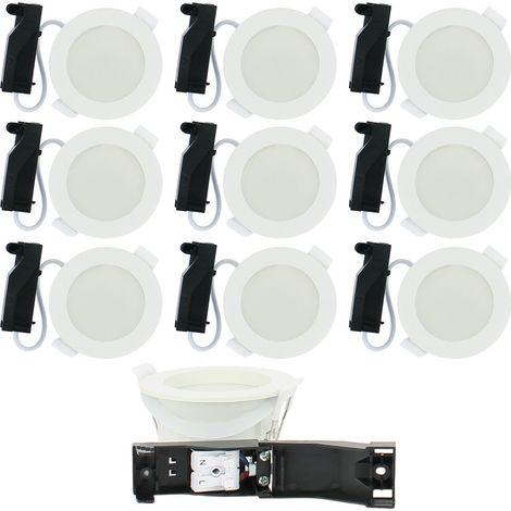 Confezione da 10 faretti LED da incasso Asti 7W  CCT, dimmerabili e IP54