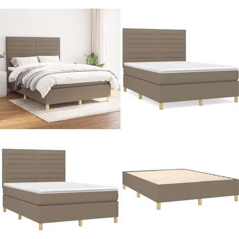 Boxspringbett mit Matratze Taupe 140x200 cm Stoff - Boxspringbett - Doppelbett - Bettenrahmen - Matratze - Tapete - Home & Living (1/5)