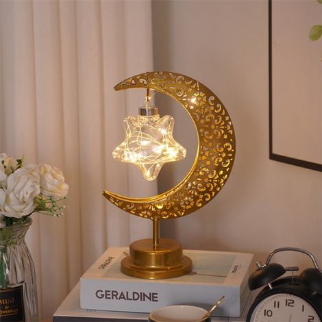 Lámpara de noche LED con detalles de hierro forjado，Decoración para fiestas de Oriente Medio，lámpara de mesa. Ideal para el dormitorio (1/4)