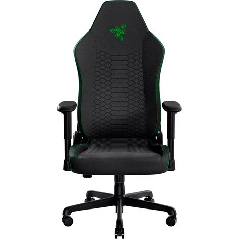 Razer Iskur V2 X Gaming-Stuhl mit schwarzem Stoffbezug, integrierter Lendenwirbelstütze, verbreiterter Sitzfläche mit reduzierten Kanten, konturierten Schaumstoffkissen mit hoher Dichte, verstellbarer (1/5)