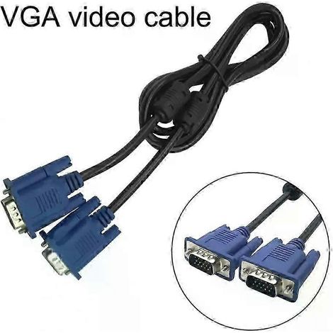 Câble VGA de 15 m, pratique et polyvalent, compatible avec les moniteurs d'ordinateur et les téléviseurs (Plug & Play). Connecteur VGA mâle-mâle. (1/5)