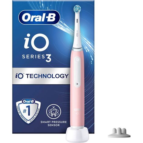 Brosse a dents électrique - ORAL-B - iO3 - Rose - 3D oscillo-rotations/pulsations - A batterie (1/4)