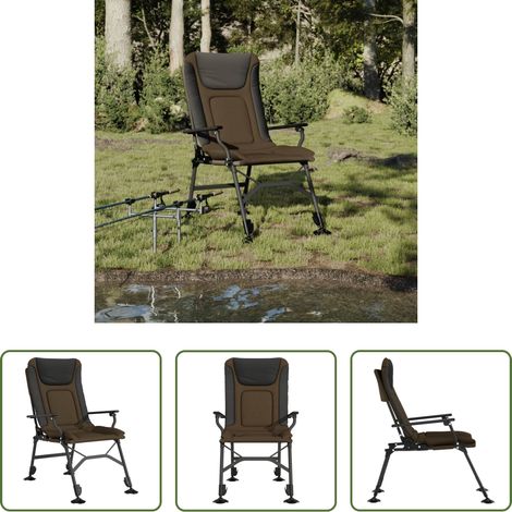 Chaise de plein air - Chaise de pêche avec accoudoir pliable taupe (1/5)