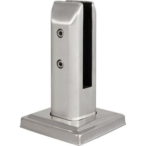 Lntyq Pinces à verre carrées pour garde-corps en verre trempé de 10 à 12 mm, pince de montage de verre, épaisseur de 3 mm pour balcon, jardin, piscine, escalier, argent (1/3)