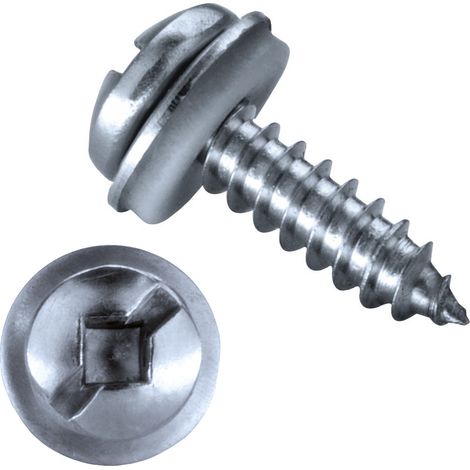 GOEBEL - 500 x Vis à Tôle-Tête Cylindrique Bombée 4,8 x 13 mm Acier inoxydable C1 (AISI 410) Revêtement argenté GOEBEL GL - EPDM Disque - 1749148130 (1/5)