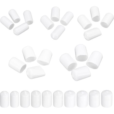 50Pcs Embout Caoutchouc 9mm 10mm 11mm 12mm 13mm Cache Vis Blanc Protection de Vis pour Boulon, Tuyau de Plomberie (1/5)