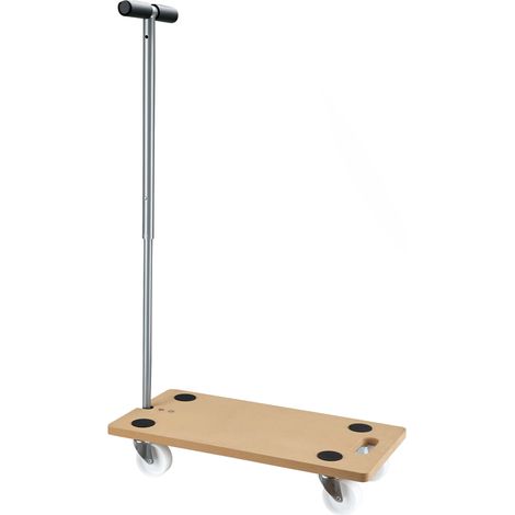 Wiltec Transportroller mit Griff 575 x 290 x 650 mm mit 200 kg Traglast je Möbelroller, Rollbrett aus Holz mit 4 Lenkrollen