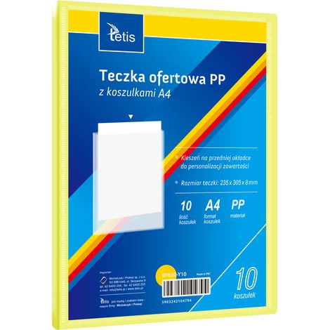 PP-Präsentationsmappe, 10 Fächer, A4, gelb (1/2)