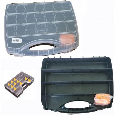 TrAdE Shop Traesio - Organizer 48cm Cassetta Attrezzi Porta Minuteria Minuterie 26 Vaschette -