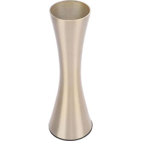 Moderne, dekorative Vase aus edlem, goldfarbenem Metall mit rutschfestem Kerzenboden und elegantem Blickfang – minimalistisches Design.