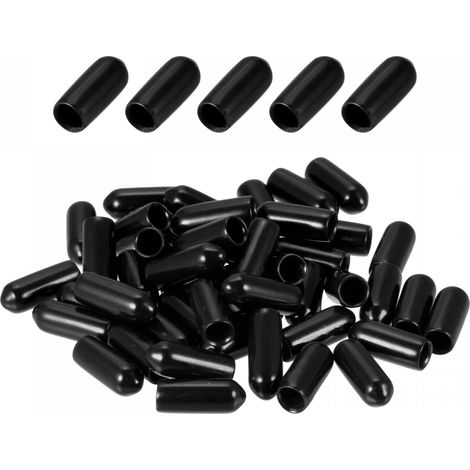 200 Paquet 4mm ID Noir Vis Filetage Protecteurs Caoutchouc (1/5)