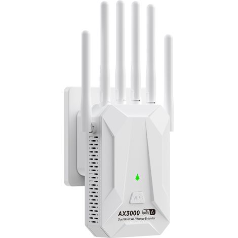 Répéteur Wi-Fi double bande Gigabit 6 AX3000, blanc, conforme aux normes européennes, amplificateur de signal Wi-Fi, éme (1/5)